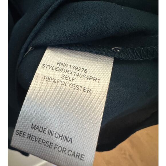 DR2 Teal Peasant Blouse Women’s Size 3X Boho Tassel Tie Long Sleeve Top - Picture 7 of 8